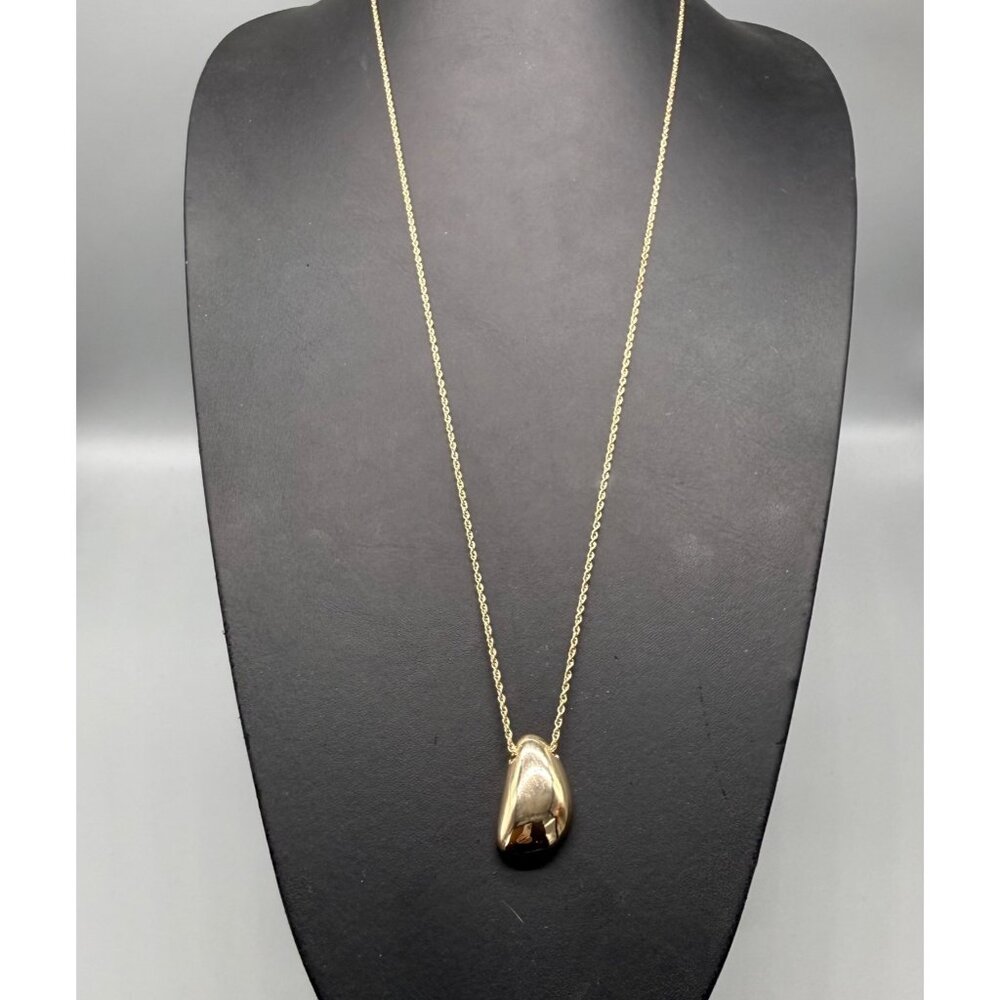 Banana Republic Gold Pendant Necklace With Teardrop Charm On Gold Tone Chain